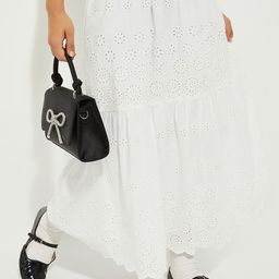 ALAYA F x URB_N Max Schiffli Pure Cotton Maxi Flared Skirt-image-14