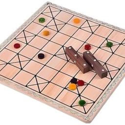 Wooden Marvel Chowka Bara 5 & 7 House Double-Sided Board Game Accessories-18