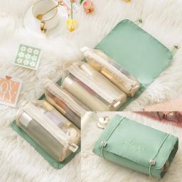 Women Green Cosmetic Bag-image-8