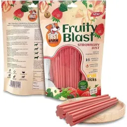 First Bark Fruity Blast Dog Treat Strawberry Bust (22 x 225g) By Sniff N Licks Strawberry Dog Treat-image-57