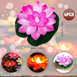 black paper Lotus Candle/MultiColor floating lotus with light Multicolor Candle image 3
