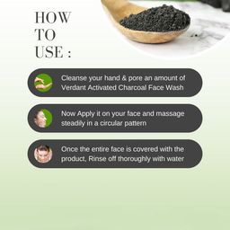 Verdant Natural Care Set of 2 Activated Charcoal Face Wash with Tea Tree Oil - 100 ml each image 3