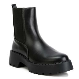 London Rag Faux Leather Elasticated Chelsea Boots Black-image-58
