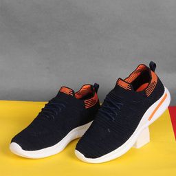 CLYMB Men Blue Mesh Lace-Ups Running Non-Marking Shoes-image-8