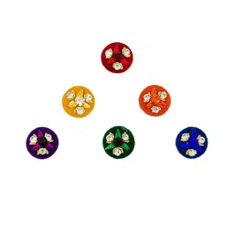 Comet Busters 6 Pcs Embellished Reusable Designer Bindis - Multicoloured image 2