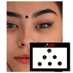 Comet Busters Set of 6 Designer Circular Bindis - Black image 3