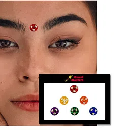 Comet Busters 6 Pcs Embellished Reusable Designer Bindis - Multicoloured image 3