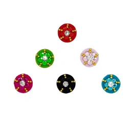 Comet Busters 6 Pcs Embellished Reusable Designer Bindis - Multicoloured image 2