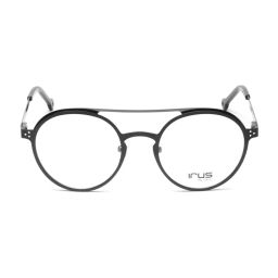 IRUS Men Full Rim Round Matt Black Metal Eyeglass Frame (49)-picture-27