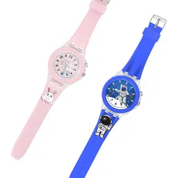 Spiky Kids Set Of 2 Printed Dial Analogue Multi Function Watch Combo_Astro_Rab image 2
