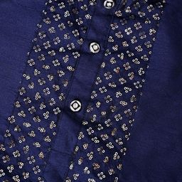 BAESD Boys Embroidered Regular Sequinned Dupion Silk Kurta with Dhoti Pants & Dupatta image 3