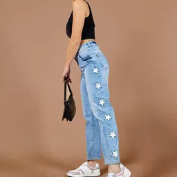 DOLCE CRUDO Women Light Blue Mid Rise Slim Fit High-Rise Light Fade Stretchable Jeans-image-48