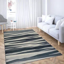 PRESTO Grey & Beige Abstract Printed Anti Skid Carpet-7