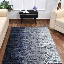 PRESTO Blue & Grey Abstract Pattern Rectangular Carpet image 1