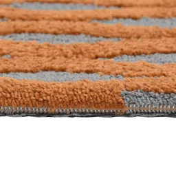 PRESTO Orange & Grey Abstract Patterned No Shredding Rectangular Carpet image 4