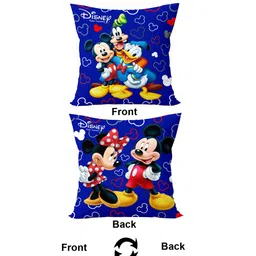 Kuber Industries Set of 3 Navy Blue Printed Reversible Square Floor Cushions image 3