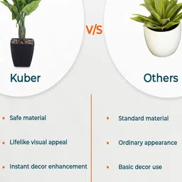 Kuber Industries Green & Black Artificial Plant With Pot image 5