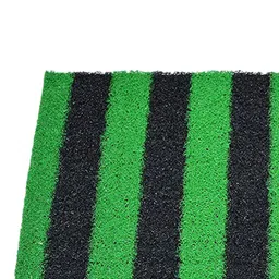Kuber Industries Green & Black Striped Rectangular Doormat image 2