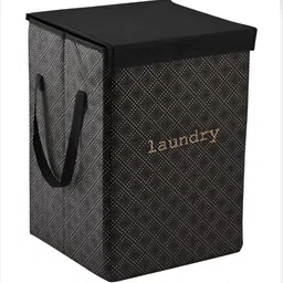 Kuber Industries 5 Pcs Printed Foldable Laundry Baskets With  Lid & Handles-75-L image 5