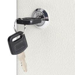 paratpar mall 20 Key Capacity Hooks Tags Locker Safe Box with Lock, Metal Safe Cabinet Hanging Key Manager with Included Key Tags for Office, Home, Hotels & Parking (White). image 5