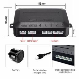 RKPSP Waterproof White Reverse Car Parking Sensor System Led Display with 4 Parking Sensors Alarm Kit for Venue. image 5
