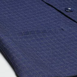 ESSAS club Men Checked Nehru Jacket with Pocket Square image 5