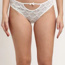 MAKCLAN Women White Self-Design Bikini Brief-image-64