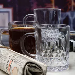 Aura Transparent 6 Pieces Textured Glass Glossy Mugs 220 ml Each-image-10