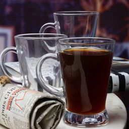 GOODHOMES Set of 6 Transparent Solid Glass Glossy Coffee Mugs-27