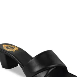 Shoetopia Open Toe Suede Block Heels image 4