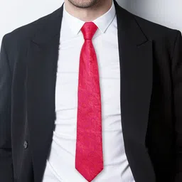 AXLON Men Printed Tie Set With Pocket Square, Cufflink & Flower Pin image 2