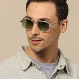 John Jacobs Unisex Green Lens & Green Square Sunglasses with UV Protected Lens image 5