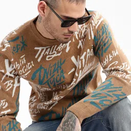 SHOWOFF Typography Printed Acrylic Pullover Sweater-picture-32
