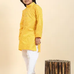 Pro-Ethic STYLE DEVELOPER Boys Ethnic Motifs Printed Regular Kurta With Pyjamas image 5
