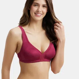 Jockey Wirefree Non Padded Soft Touch Full Coverage Stylised Mesh Panel Tshirt Bra-1820 image 4