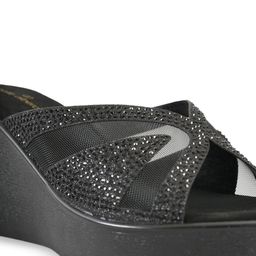 pelle albero Embellished Open Toe Wedge Heels image 5
