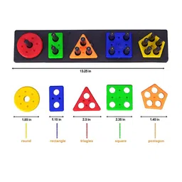 ADKD Kids Geometric Shape Sorter & Stacker Toy image 2