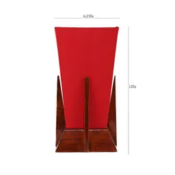 Devansh Red Wooden Contemporary Triangle Shaped Table Lamp image 4