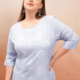 KETCH Plus Size Ethnic Motifs Printed Regular Straight Kurta-picture-12
