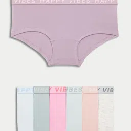 Marks & Spencer Girls Pack Of 7 Mid Rise Basic Briefs T712016DMULTI-image-37