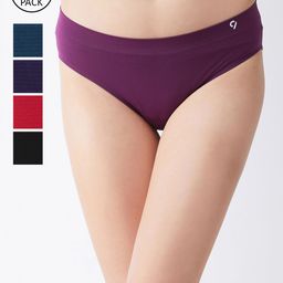 C9 AIRWEAR Women Pack Of 5 Solid Hipster Briefs-P1176_Red_Blu_Ppl_Nvy_Blk-picture-49