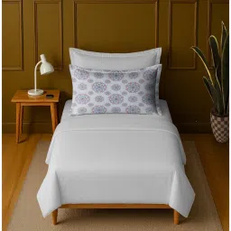 Mayfair Homes London 100% Luxury Cotton Single Bedsheet With 1 Printed Pillow cover Blue-picture-1