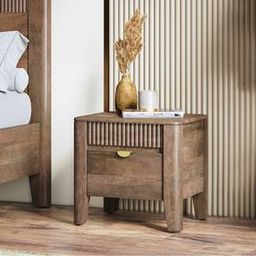 urban ladder Toledo Solid Wood Bedside Table in Danish Walnut Finish-picture-13
