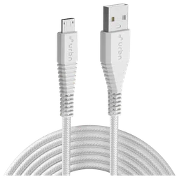 urbn Type A to Micro USB Type B 4.95 Feet (1.5 M) Cable (Tangle-free Design, White)-6