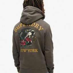 Tattoo Back Graphic Loose Hoodie-25