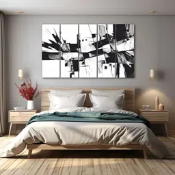 The Castle Decor White & Black 5 Pieces Printed Wall Art-picture-2