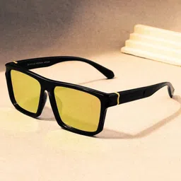 Eyedens Unisex Square Sunglasses With UV Protected Lens Okono_Blk-To-Ylow-picture-46