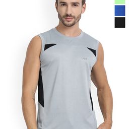 FTX Men Pack Of 4 Colourblocked Gym Vests-picture-9
