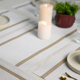 MARKET99 White & Brown 6 Pieces Textured Table Placemats-11