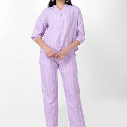 Jivitha Striped Pure Cotton Top With Trousers-image-81